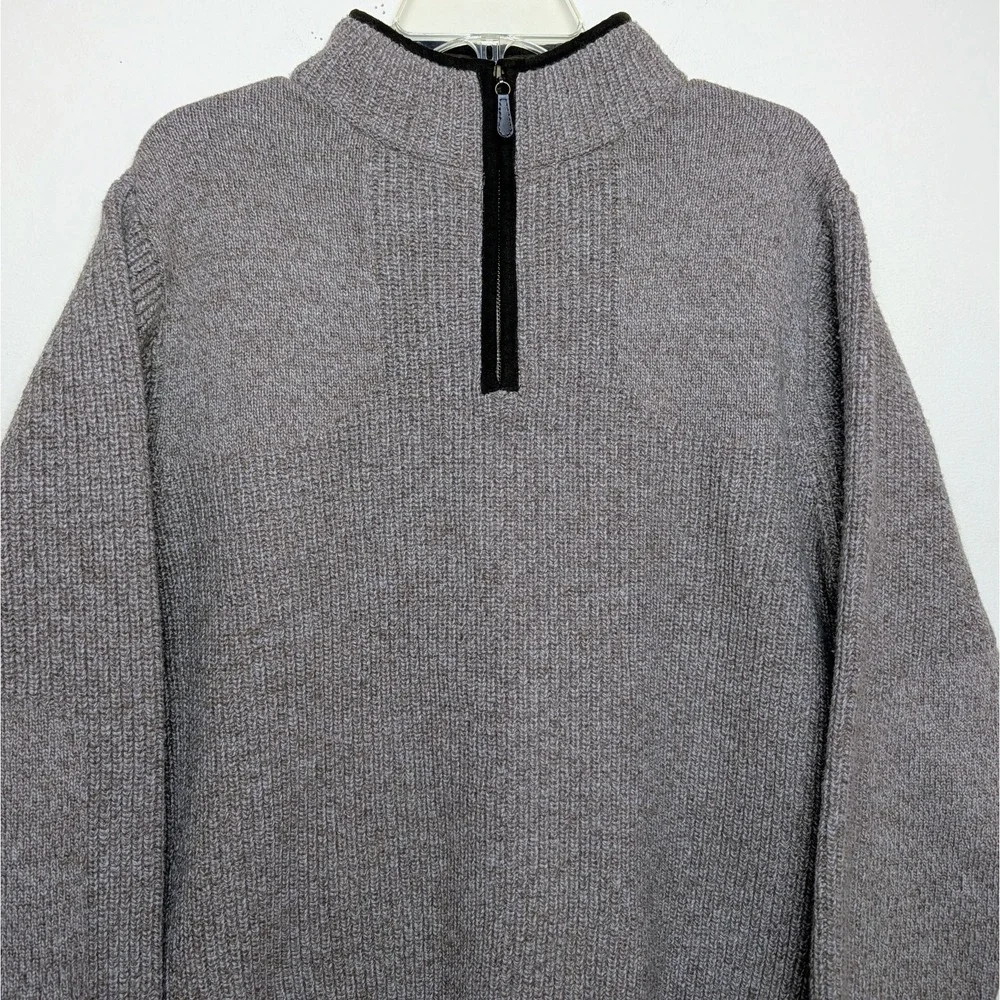 LL Bean‎ Men's Waterfowl Sweater 100% Merino Lamb's Wool 1/4 Zip Size Small